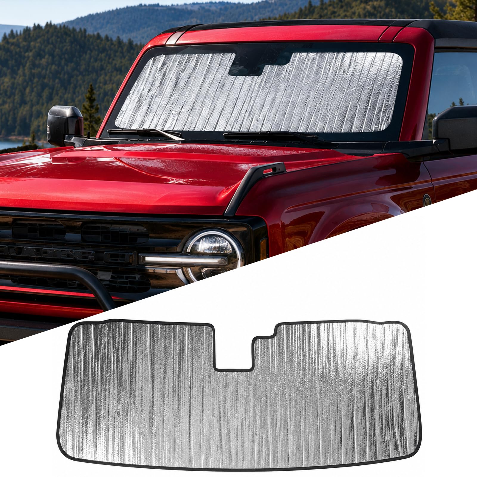 Mabett Windshield Sun Shade for 2021-2026 Ford Bronco - Product Imagery