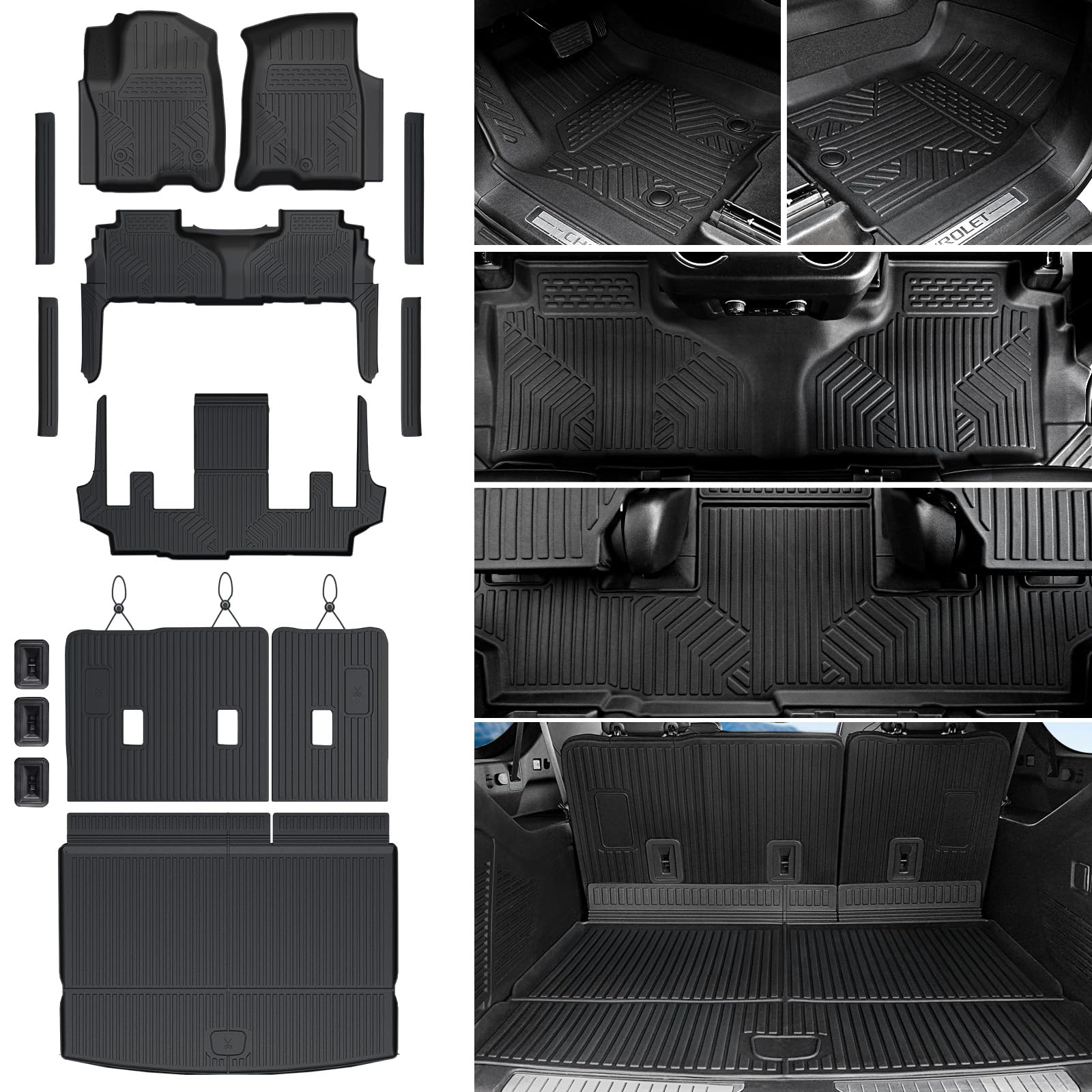 Floor Mats for Chevy Suburban/GMC Yukon XL/Escalade ESV 2021-2026 - Product Imagery