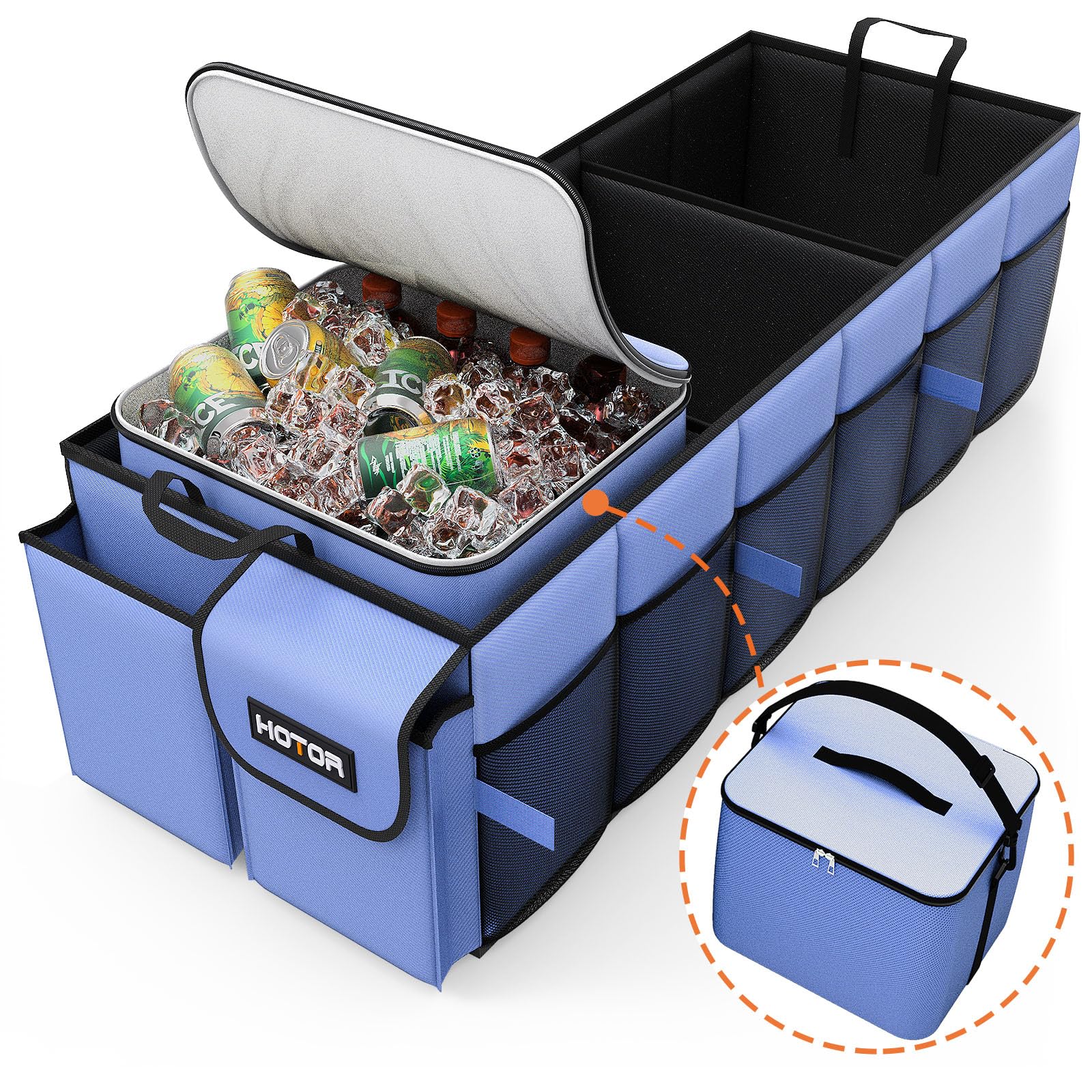 HOTOR Trunk Organizer, Sturdy Foldable with Cooler for Car, - Product Imagery
