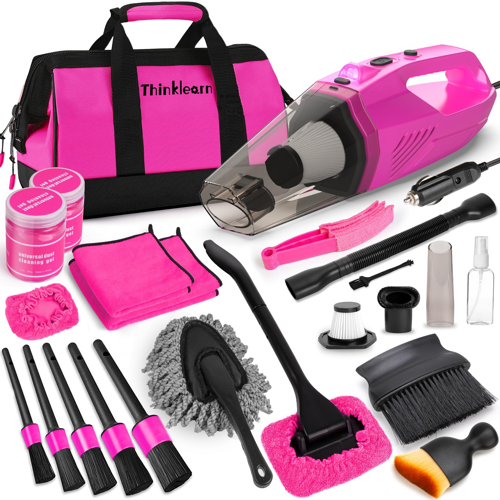 ThinkLearn Car Cleaning Kit with High Power Car Vacuum Detailing - Product Imagery