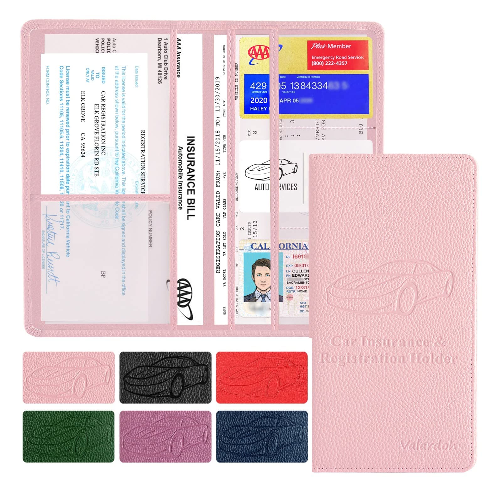Valardoh Premium Car Registration and Insurance Card Holder, Car - Product Imagery