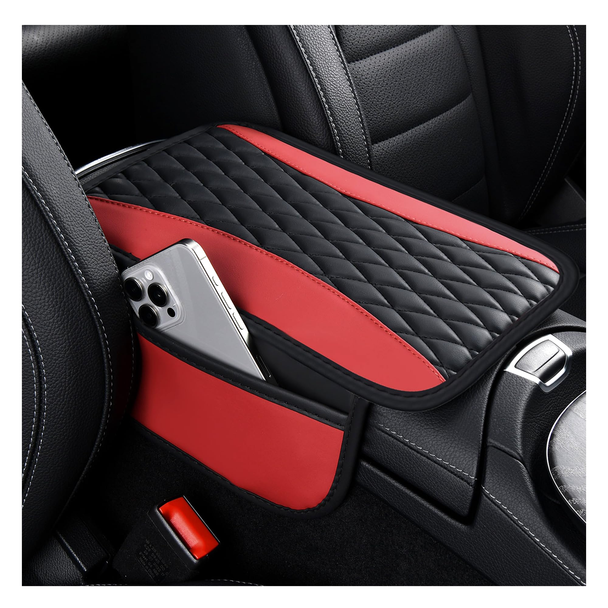 IHOTDER Patchwork Leather Center Console Covers for - Product Imagery