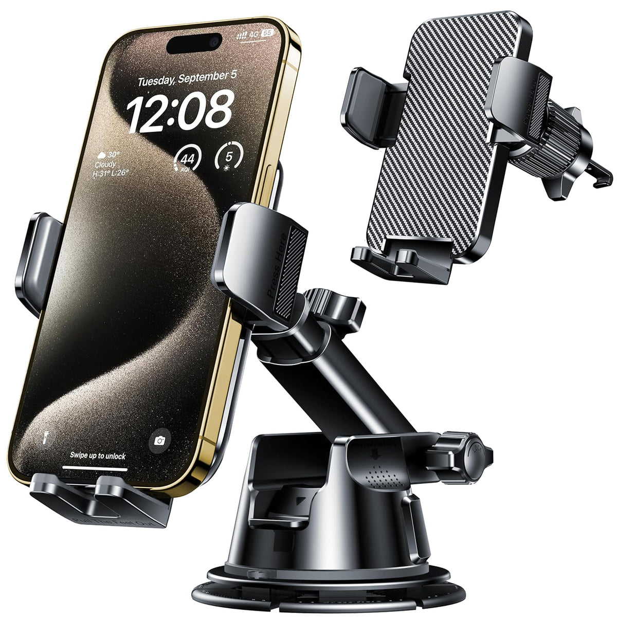 Qifutan Dash Mounted Holders Phone Holders for Your Car Phone - Product Imagery