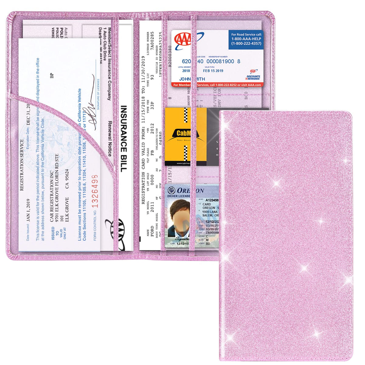 Car Registration and Insurance Holder, Glove Box Organizer, - Product Imagery