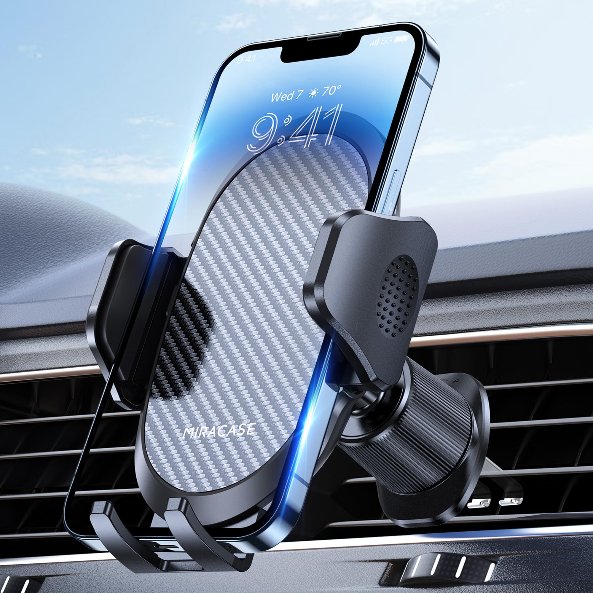 miracase Phone Holders for Your Car with Metal Hook Clip, Air - Product Imagery