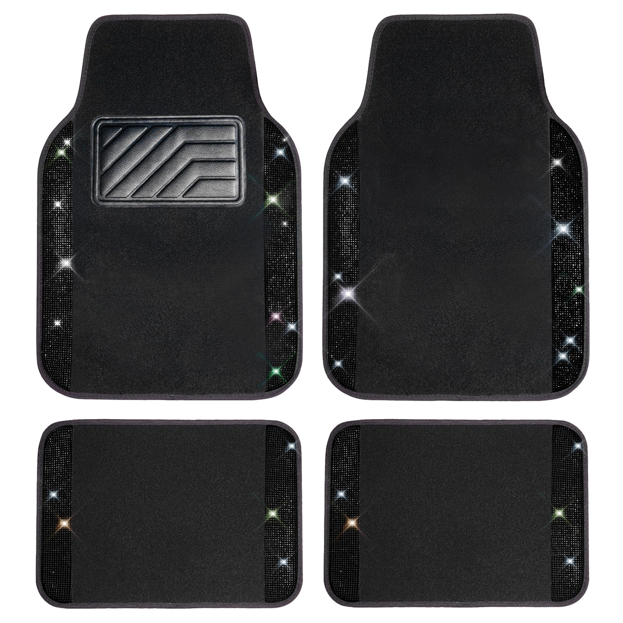 CAR PASS Bling Diamond Car Floor Mats, Sparkling Crystal Shining - Product Imagery
