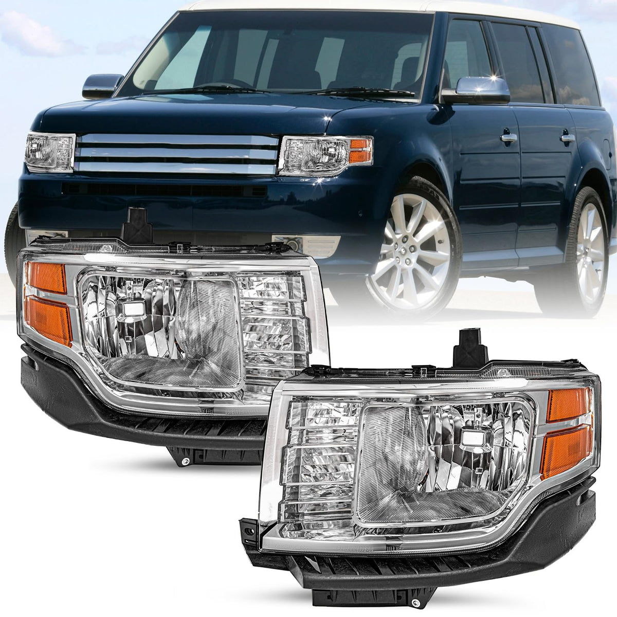 SOCKIR Headlight for 2009-2012 Ford Flex Not Hybrid Not for HID - Product Imagery