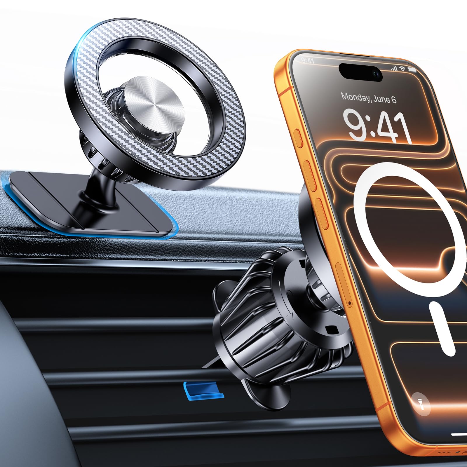 Kaistyle for Magsafe Car Mount【20 Strong Magnets】Magnetic Phone - Product Imagery