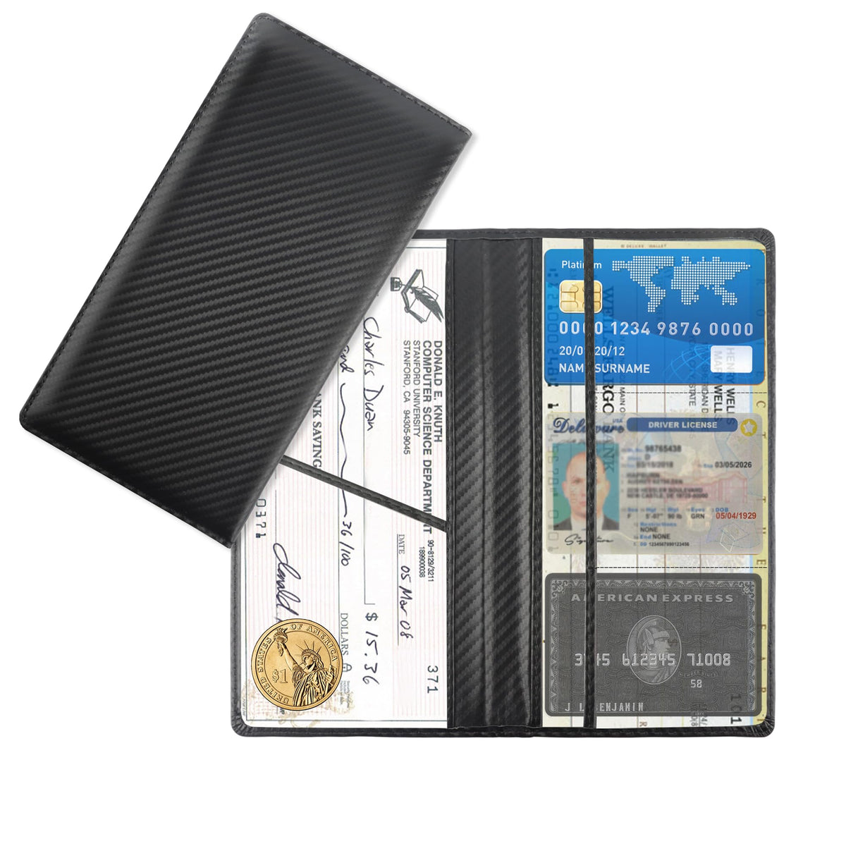 Car Registration and Insurance Holder,PU Leather Car Glove Box - Product Imagery
