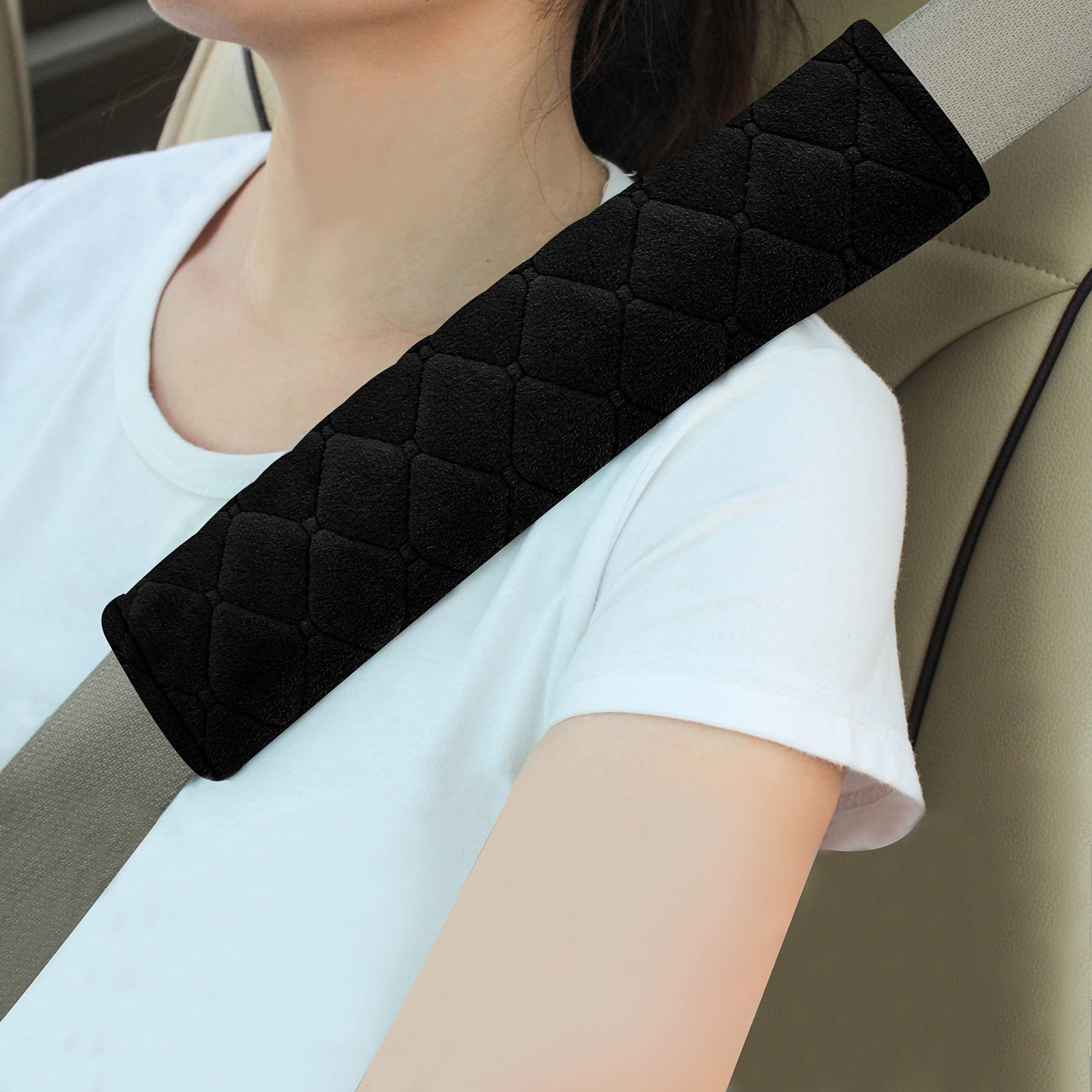 Amooca 2 Pack Seat Belt Covers Soft Shoulder Pad for Cars & - Product Imagery
