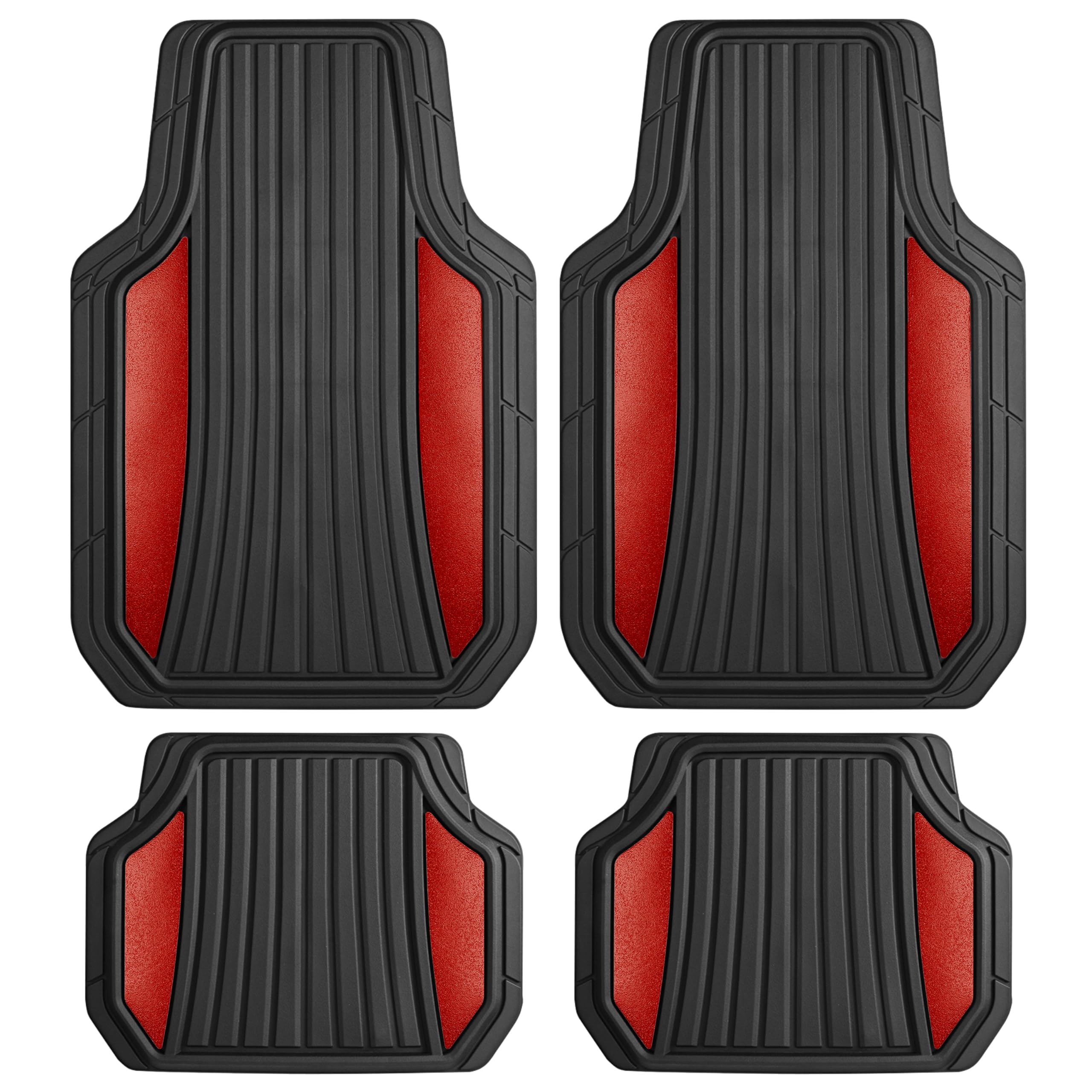 Motor Trend ChromeTech Car Floor Mats Full Set - Durable Rubber - Product Imagery