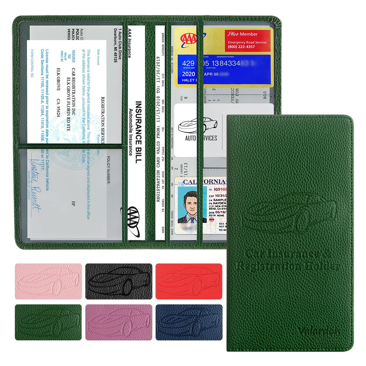 Valardoh Premium Car Registration and Insurance Card Holder, Car - Product Imagery