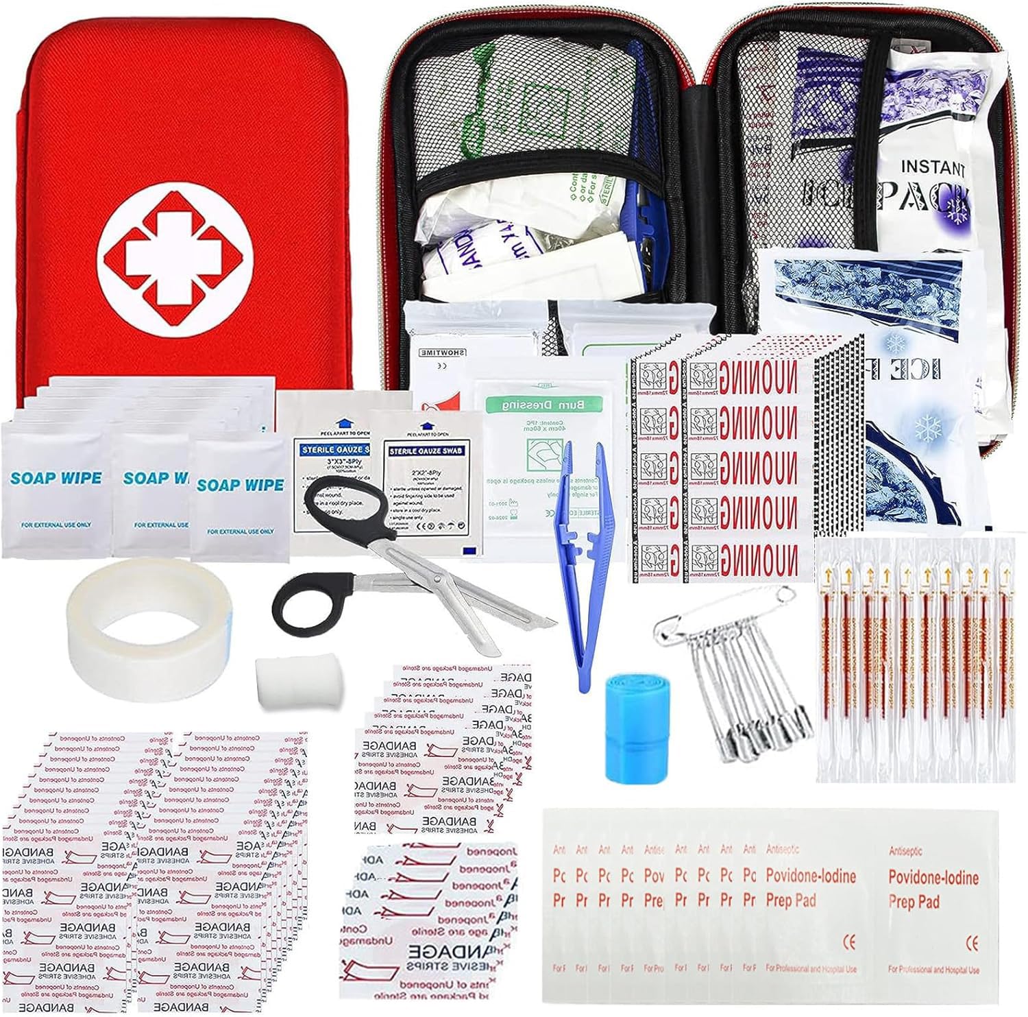 First Aid Kit 277PCS Car Home Camping Essentials Red Emergency - Product Imagery