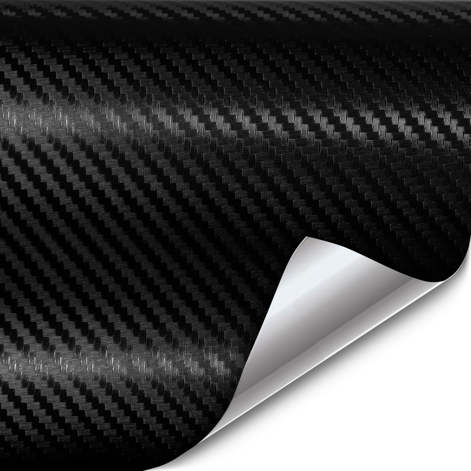 VViViD XPO Black Carbon Fiber 5ft x 1ft 8yr Car Wrap Vinyl Roll - Product Imagery