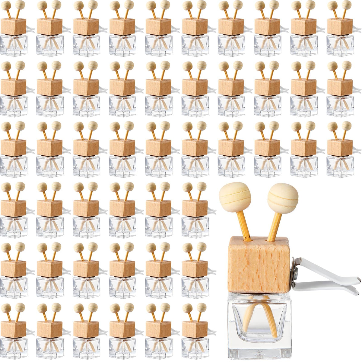 30 Pcs Empty Air Freshener Car Diffuser with Vent Clip, Clear - Product Imagery