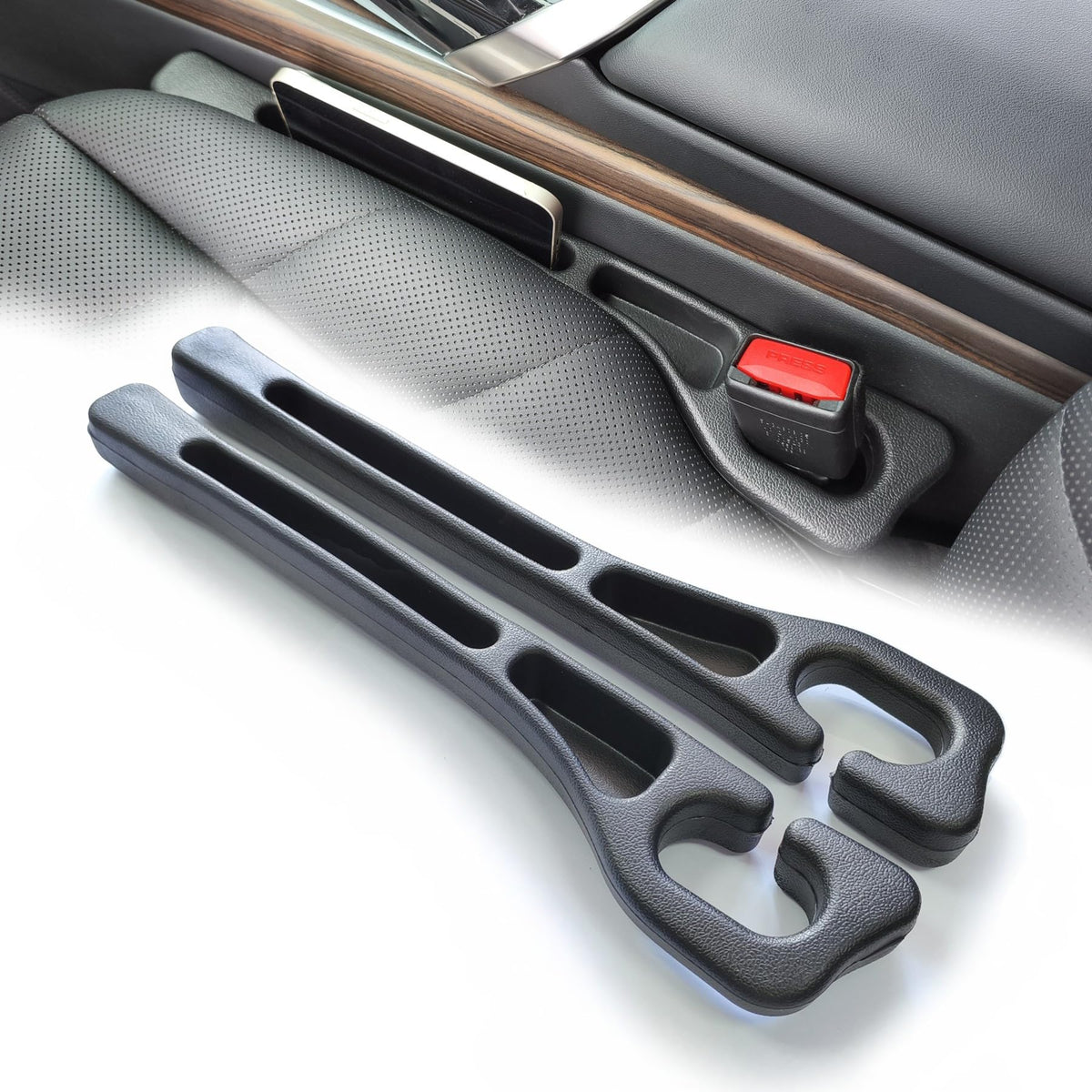 2 pack No Drop Car Seat Gap Filler Guard, Catcher Blocker - Product Imagery