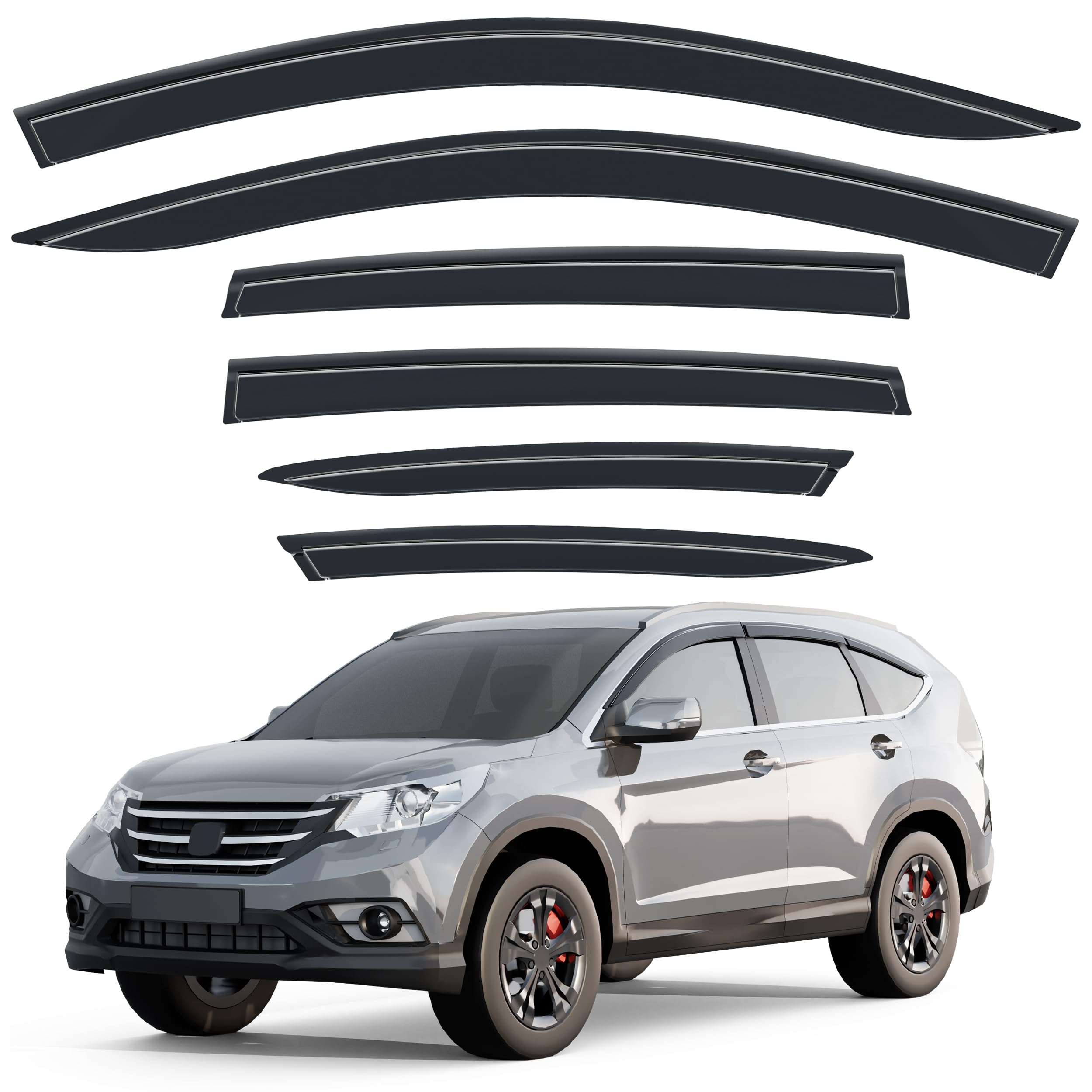 Tape-on Window Visors Rain Guards for 2012-2016 Honda CRV CR-V - Product Imagery