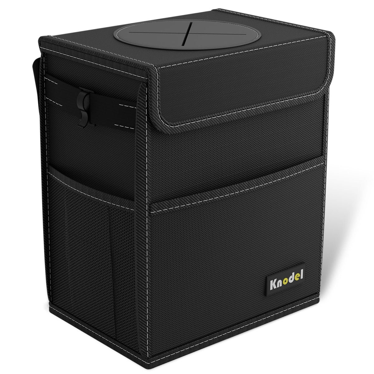 K KNODEL 2 Gallon Black Leak-Proof Waterproof Car Trash Can with - Product Imagery