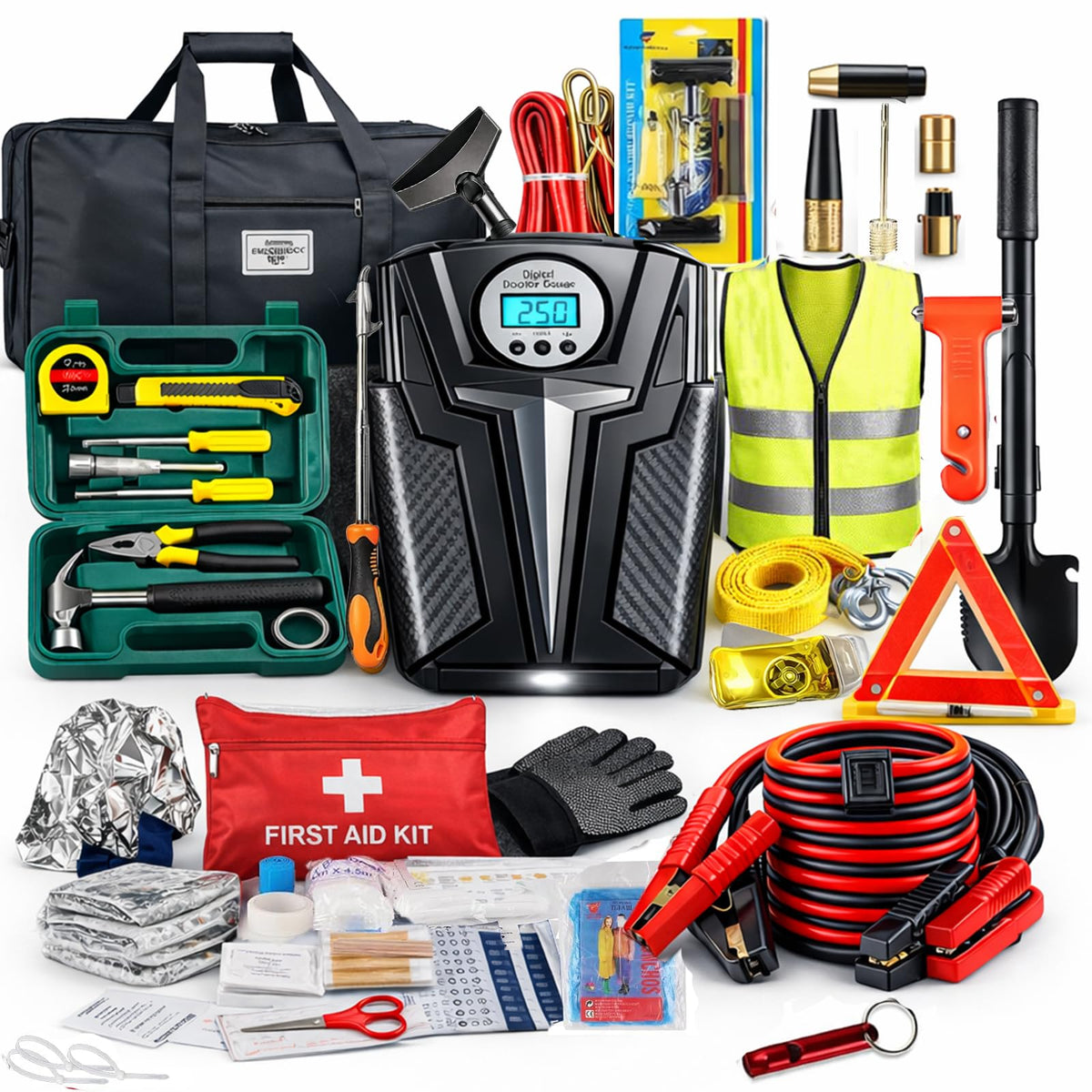 kewen Car Emergency Kit, Roadside Assistance Emergency Car Kit - Product Imagery