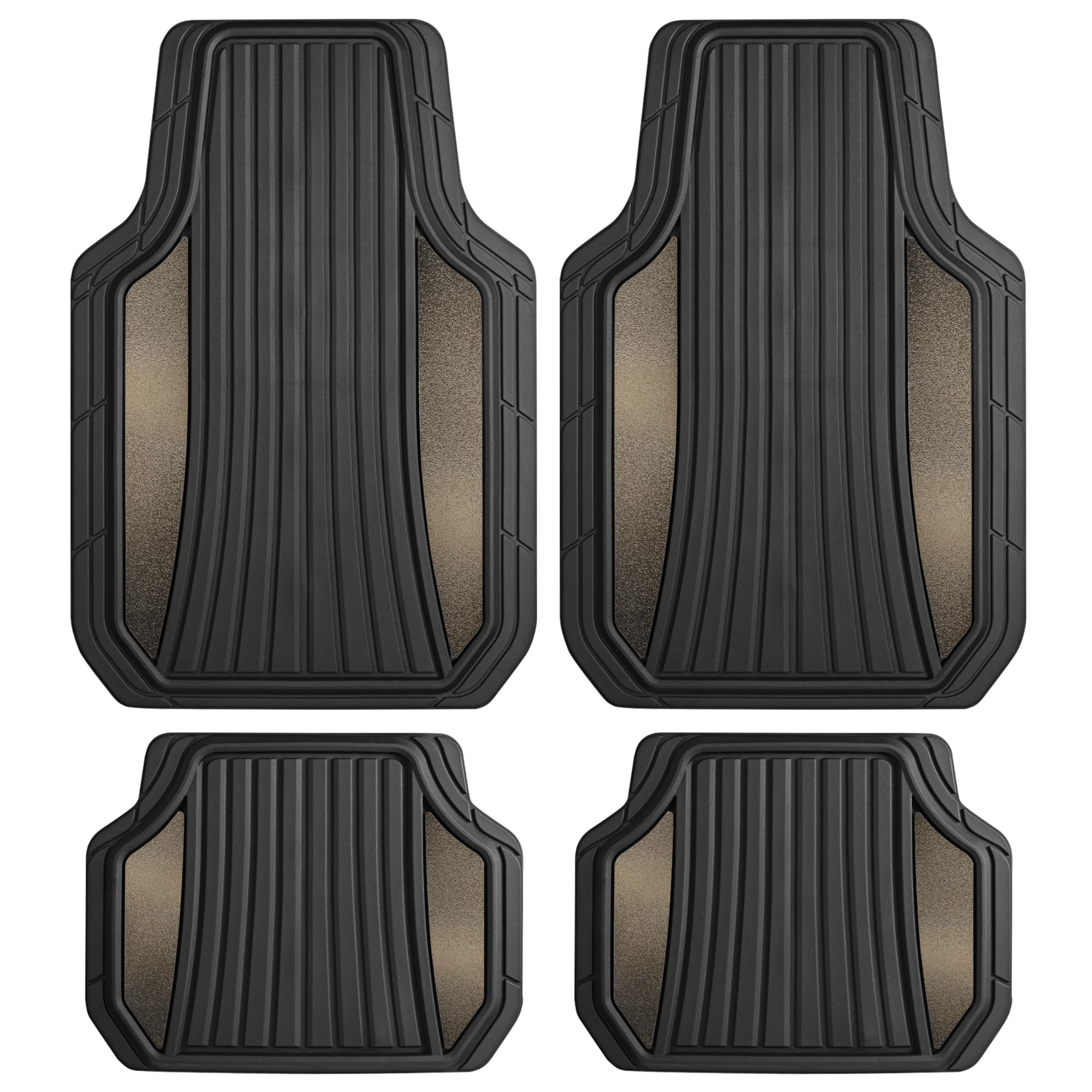 Motor Trend ChromeTech Car Floor Mats Full Set - Durable Rubber - Product Imagery