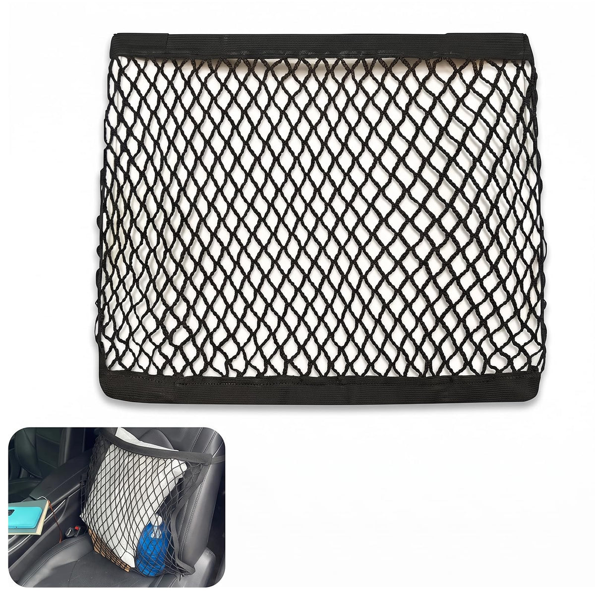 Single Layer Car Front Seat Mesh Storage Organizer, - Product Imagery