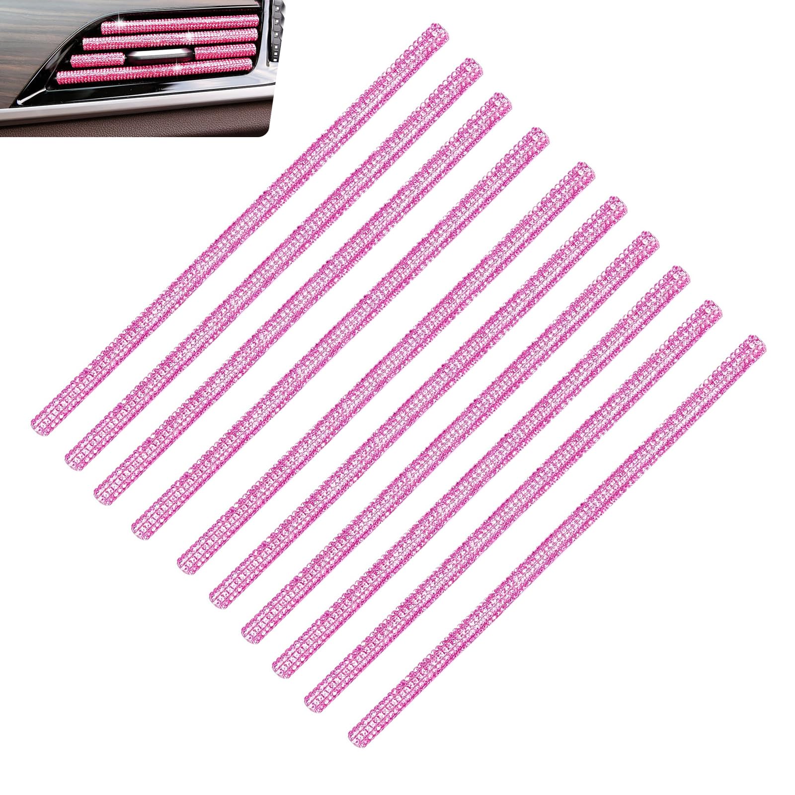 10PCS Bling Car Air Vent Trim, Universal Rhinestone Car Vent - Product Imagery