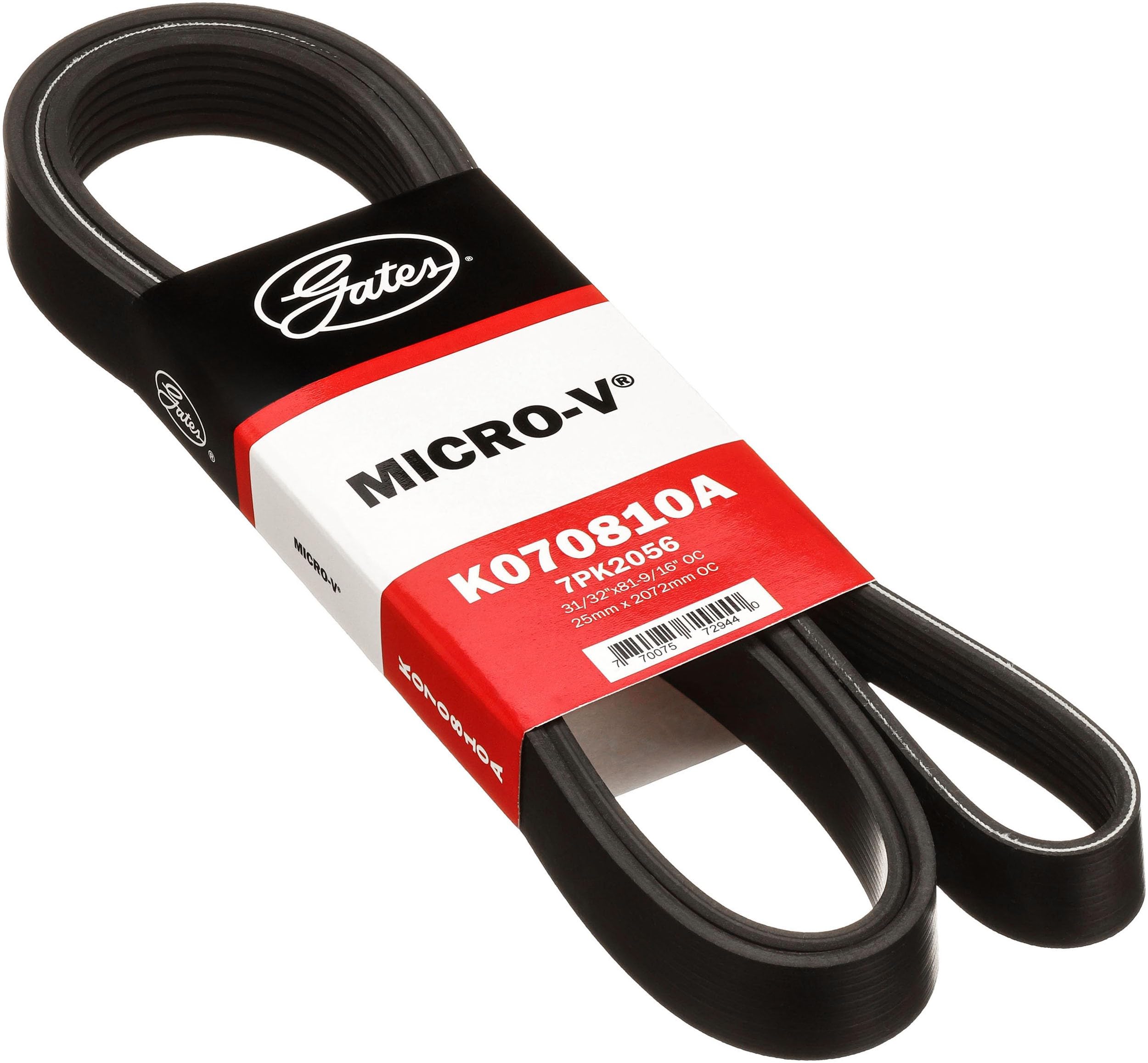 Gates K070810A Micro V Aramid Cord Serpentine Drive Belt - Product Imagery