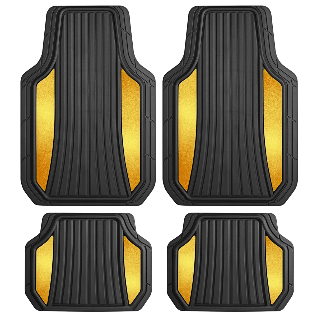 Motor Trend ChromeTech Car Floor Mats Full Set - Durable Rubber - Product Imagery