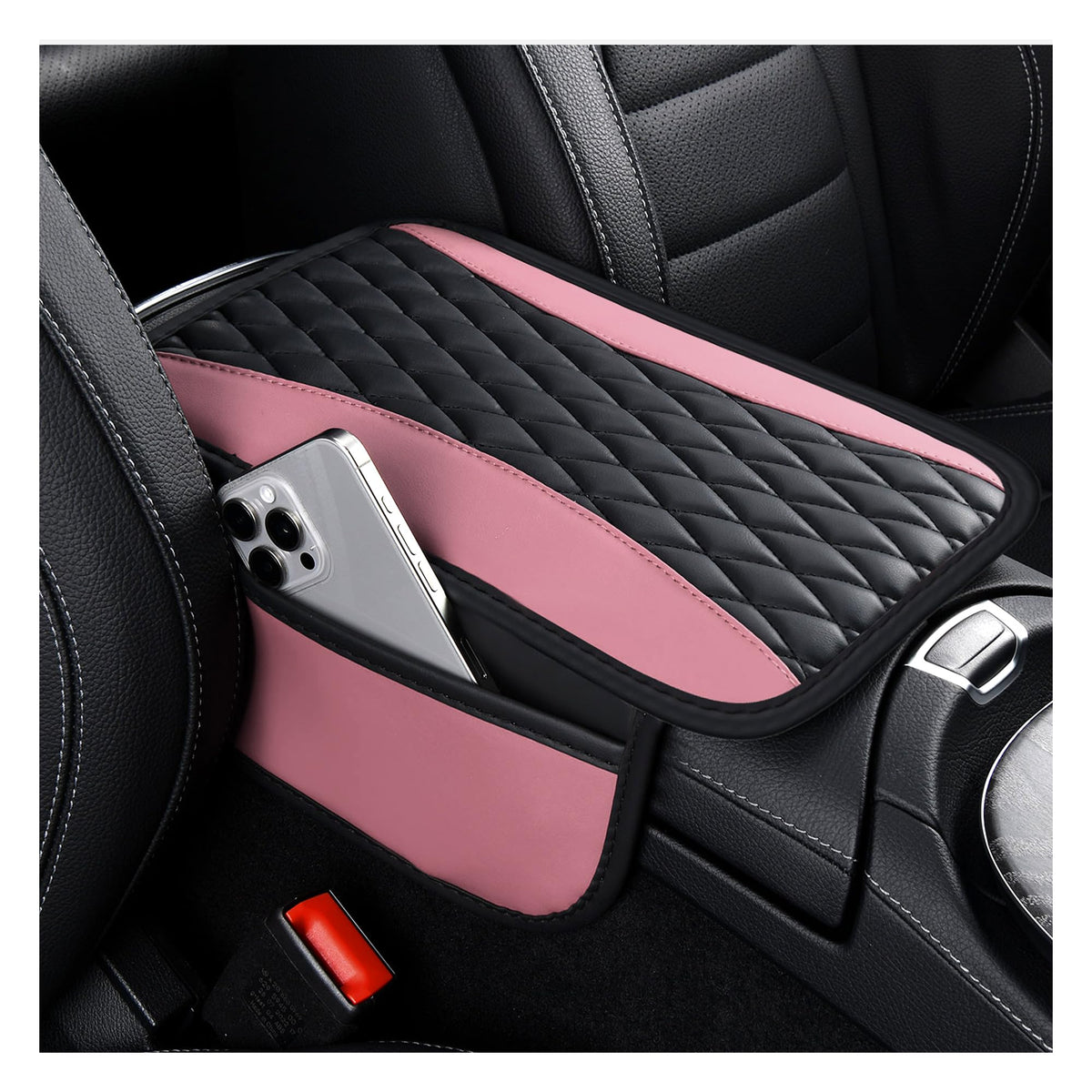 IHOTDER Patchwork Leather Center Console Covers for - Product Imagery