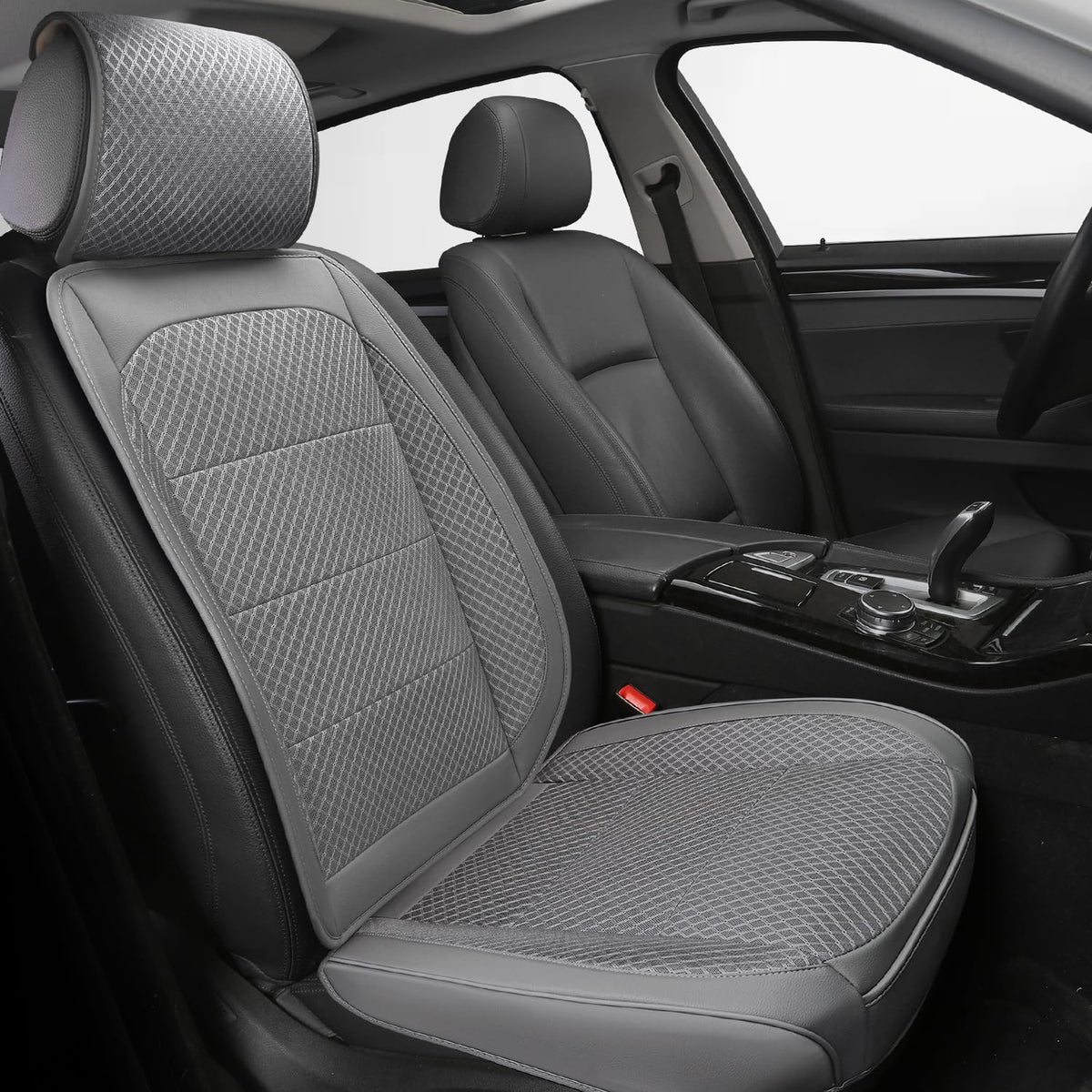 1 Pack Gray Ventilated Cooling Car Seat Covers for Summer - Product Imagery