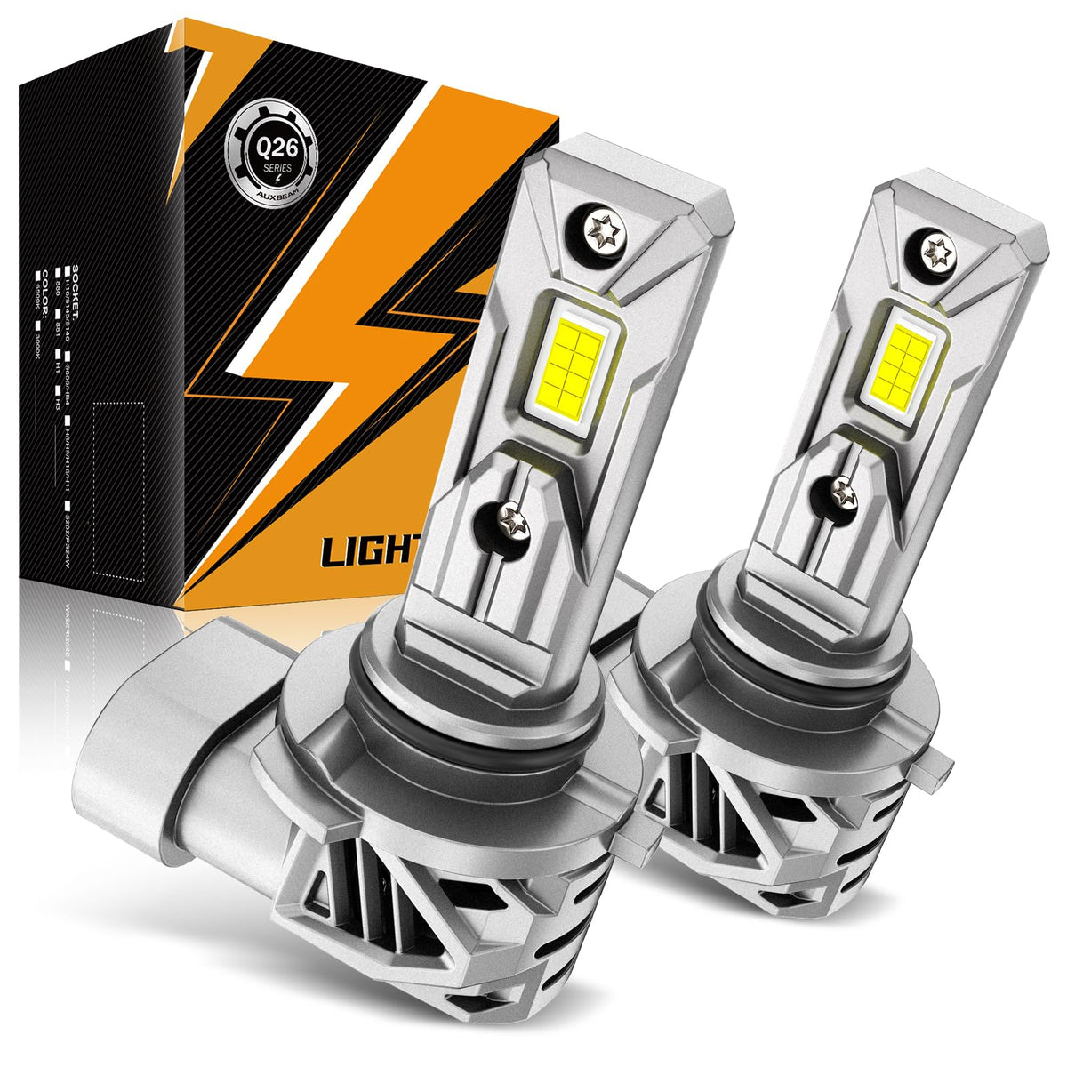 Auxbeam Q26 Series 9006 Fog Light White Offroad Lights 20000LM - Product Imagery