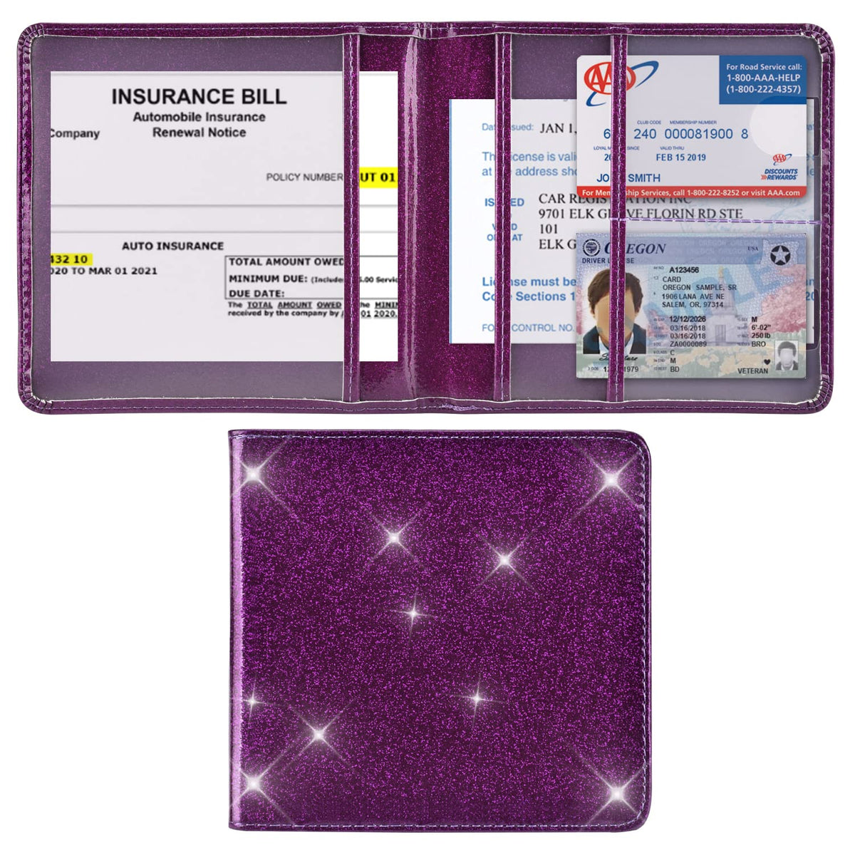 Car Registration and Insurance Holder, Glove Box Organizer, - Product Imagery