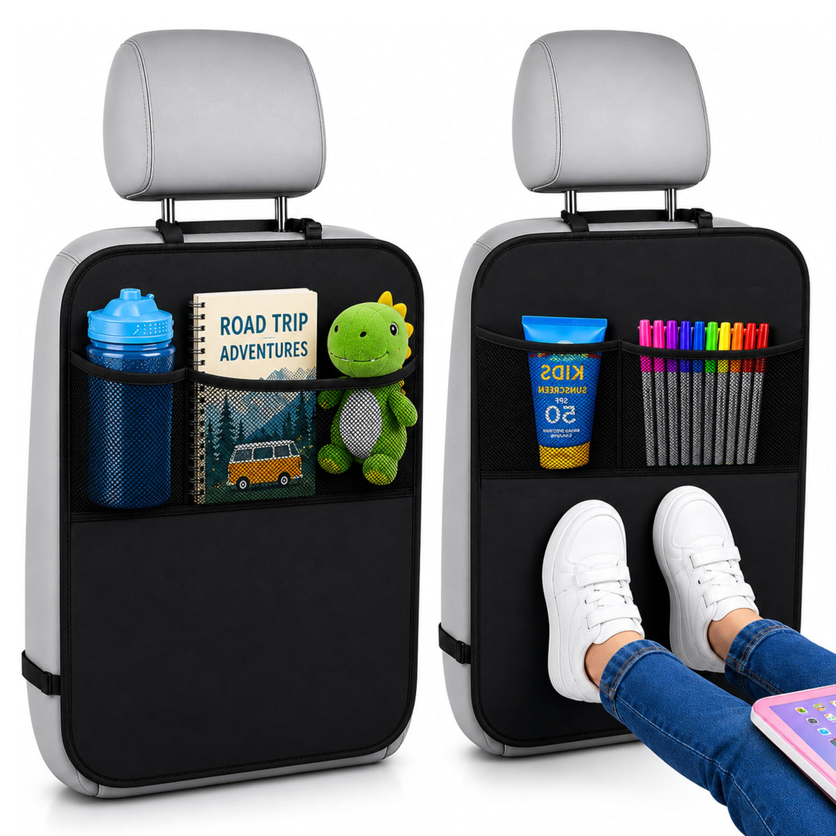 EcoNour Car Kick Mats Back Seat Protector - Product Imagery