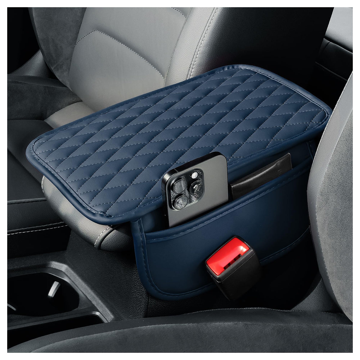 carleef Arm Rest Cover for Car,Leather+Memory Foam Center - Product Imagery