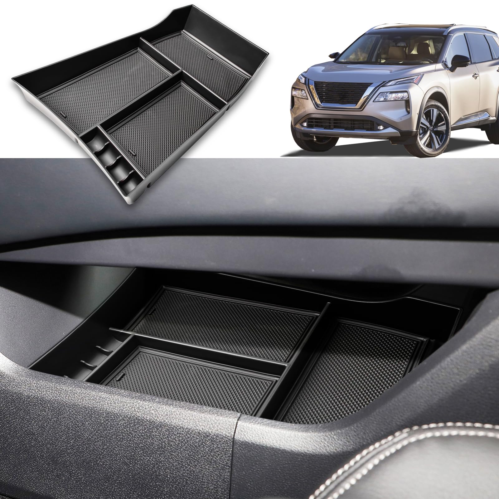 Lower Center Console Organizer for Nissan Rogue 2021-2026 - Product Imagery