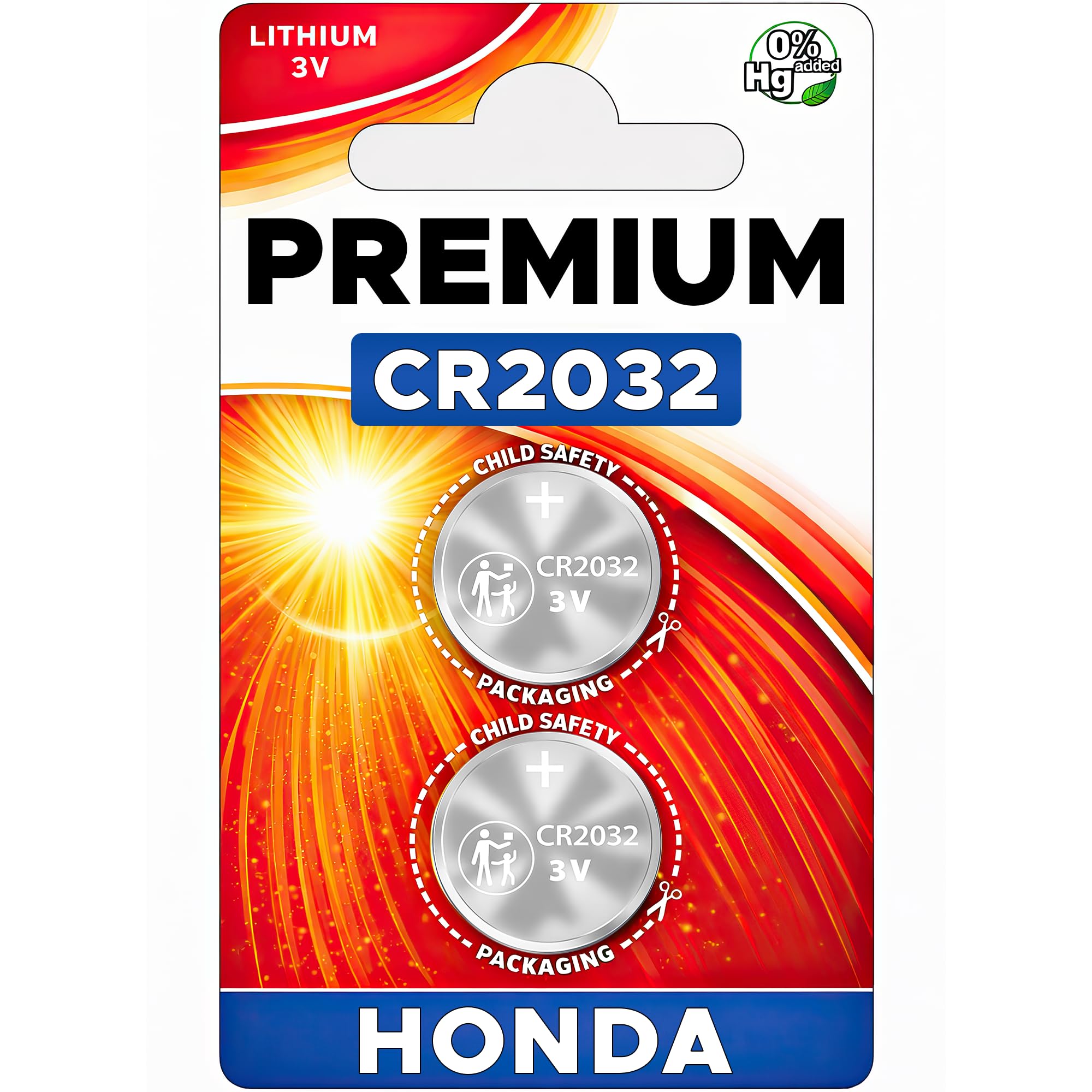 SHI Key Fob Battery Replacement for Honda CR2032 Batteries Two - Product Imagery
