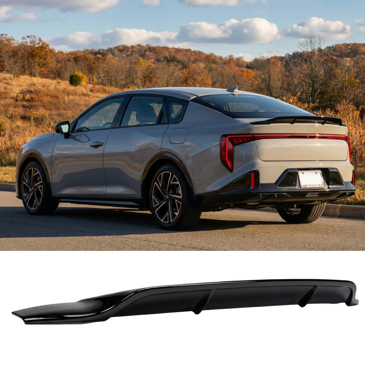 STSEV01 Rear Trunk Spoiler Lip Wing for KIA K4 Sedan 2025 2026 - Product Imagery