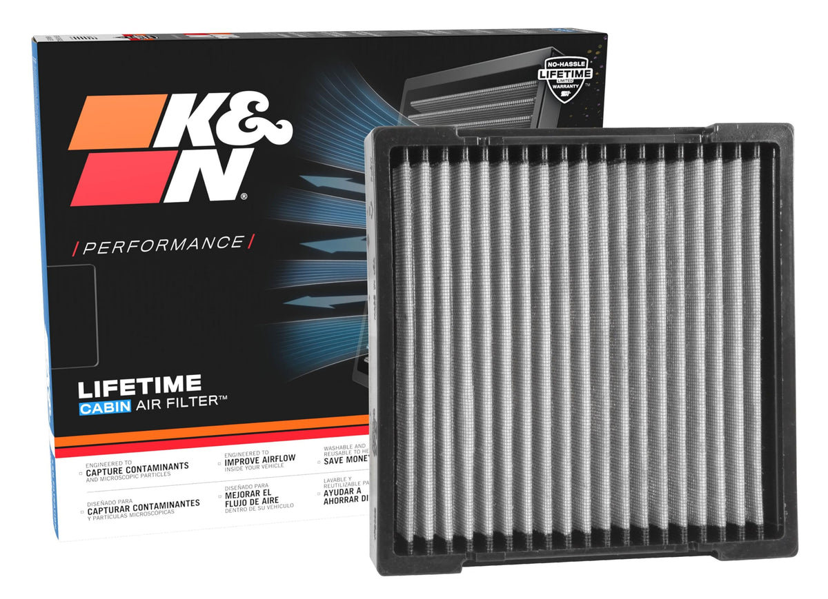 K&N LIFETIME Cabin Air Filter: Premium, Washable, Clean Air for - Product Imagery