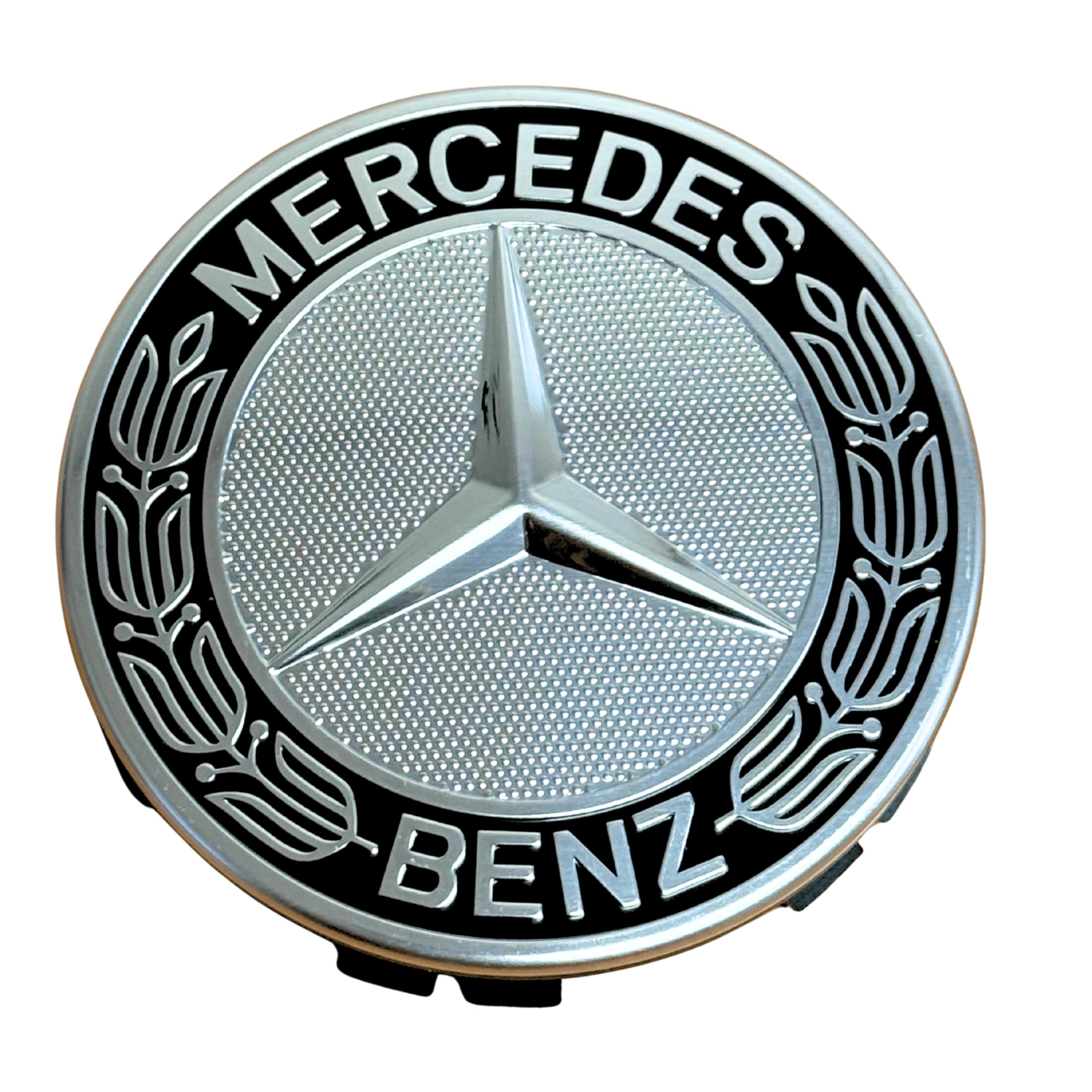Mercedes-Benz Black Classic Logo Wheel Center Cap, Genuine MB - Product Imagery