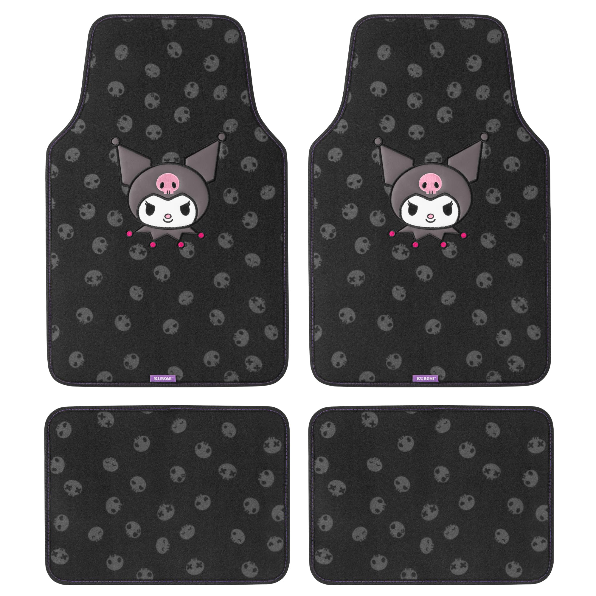 Kuromi Carpet Car Floor Mats - Universal Fit for Cars, SUVs & - Product Imagery