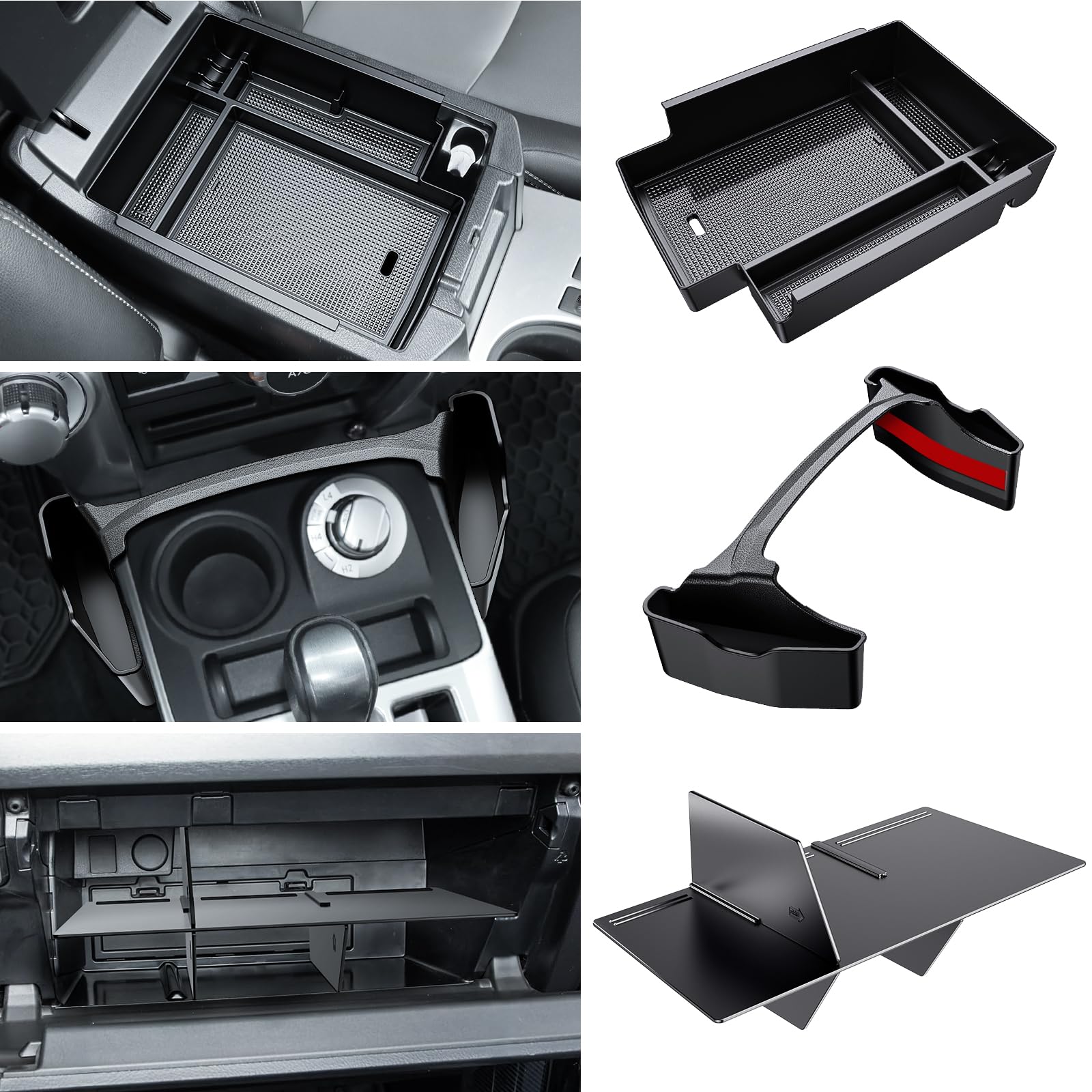 DIAMOOKY 3PCS Center Console Organizer for Toyota 4Runner - Product Imagery
