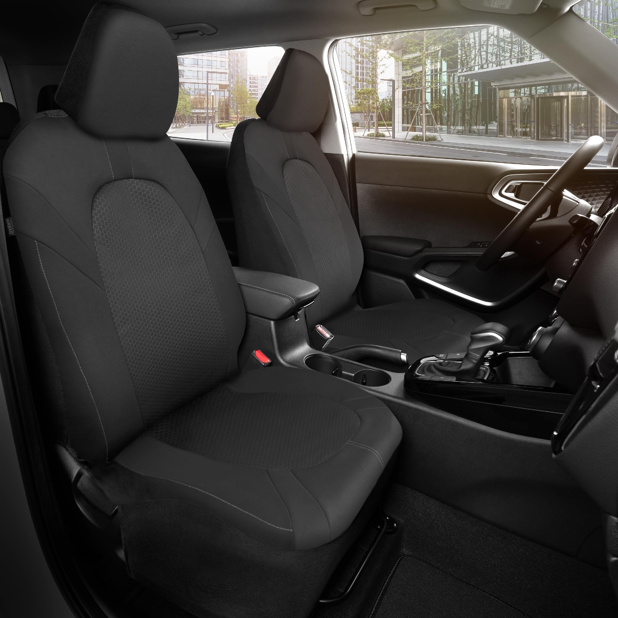 Motor Trend Honeycomb Polyester Seat Covers – Semi Universal Fit - Product Imagery