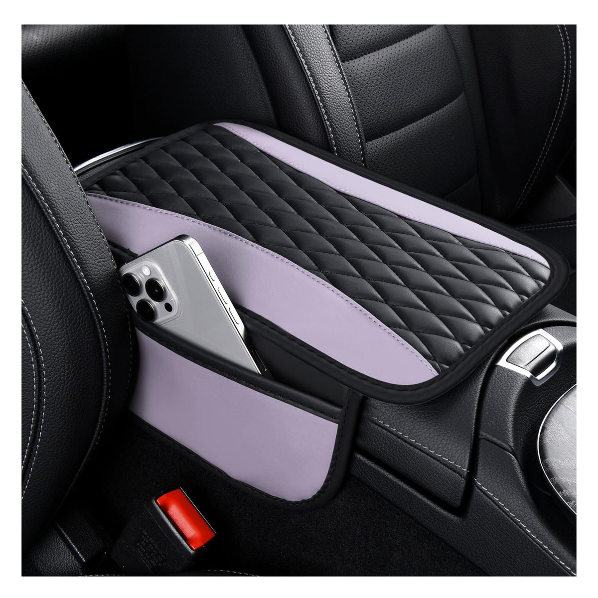 IHOTDER Patchwork Leather Center Console Covers for - Product Imagery