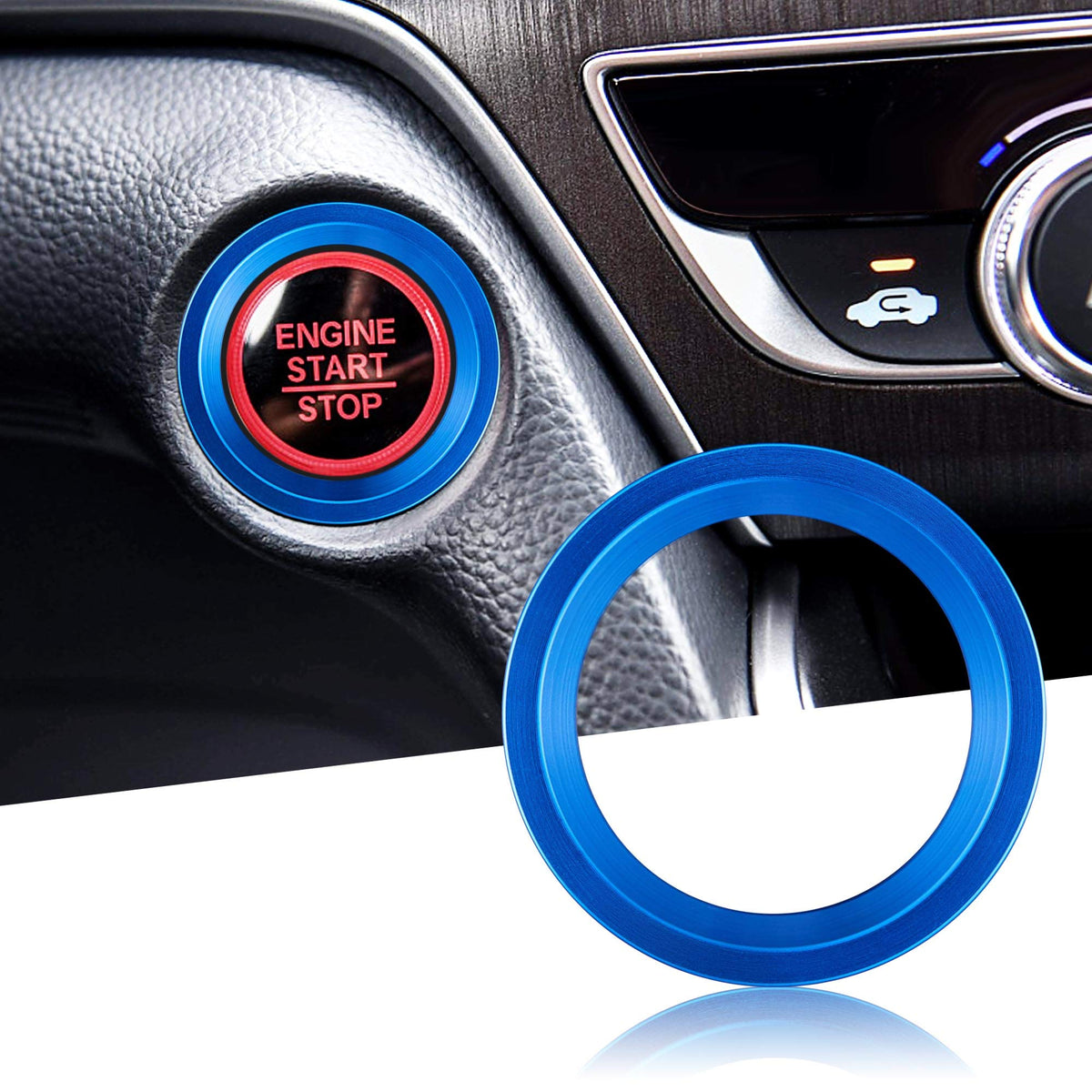 TOMALL Aluminum Engine Start Stop Push Button Cover Trim - Product Imagery