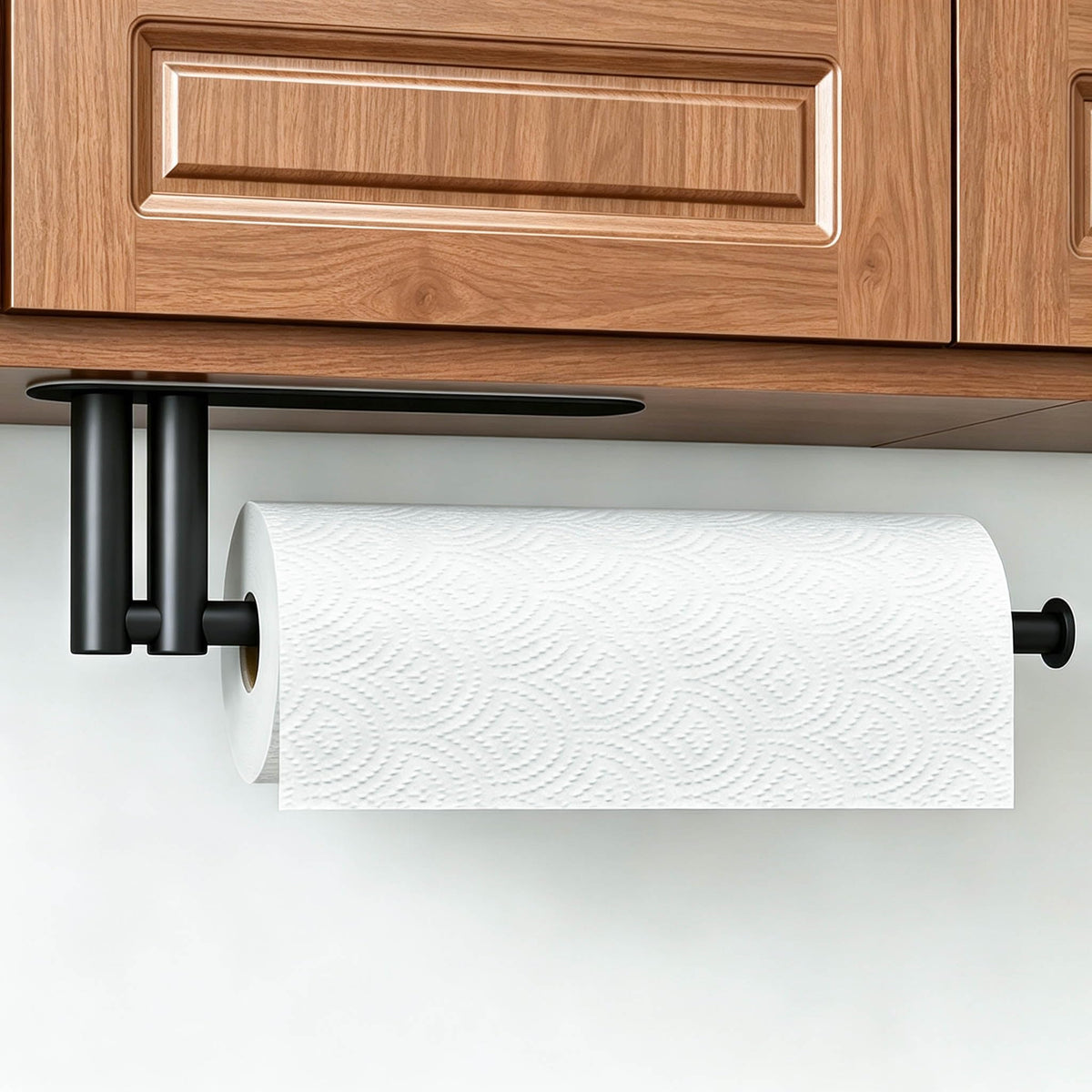 STWWO Paper Towel Holder Under Cabinet, Adhesive or Wall - Product Imagery