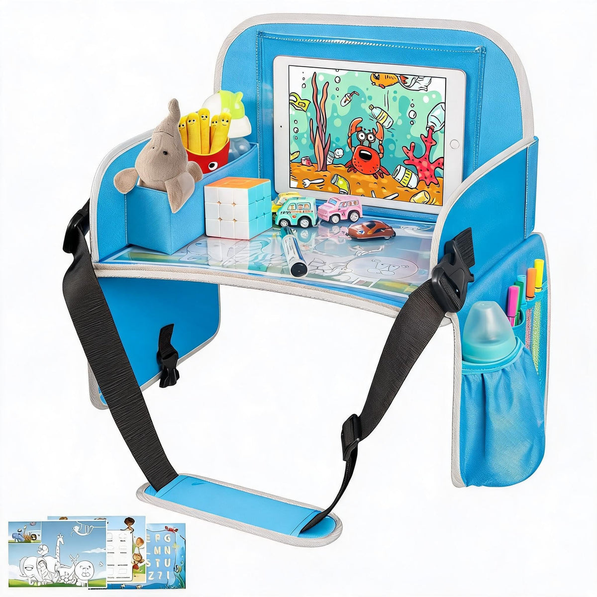 MENZOKE Kids Travel Tray, Car Seat Tray for Kids Travel, Toddler - Product Imagery