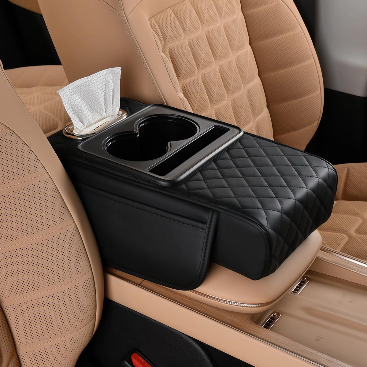 FREESOO Universal 5-in-1 Car Middle Center Console Cover with - Product Imagery