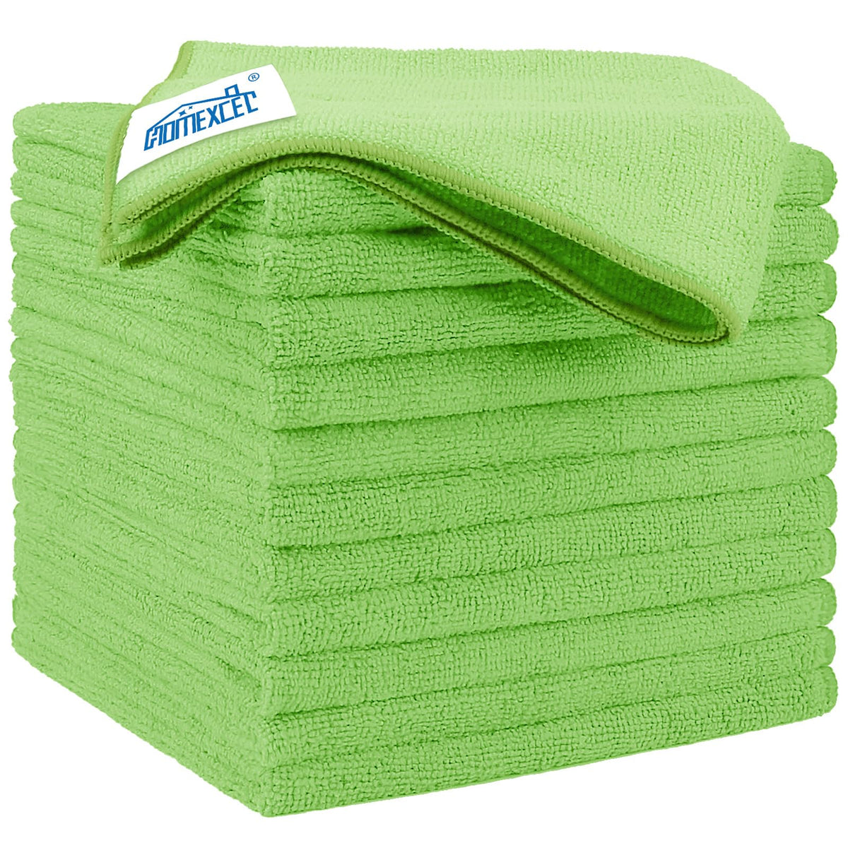 HOMEXCEL Green Microfiber Cleaning Cloth 12 Pack, 12.5 x 12.5 - Product Imagery