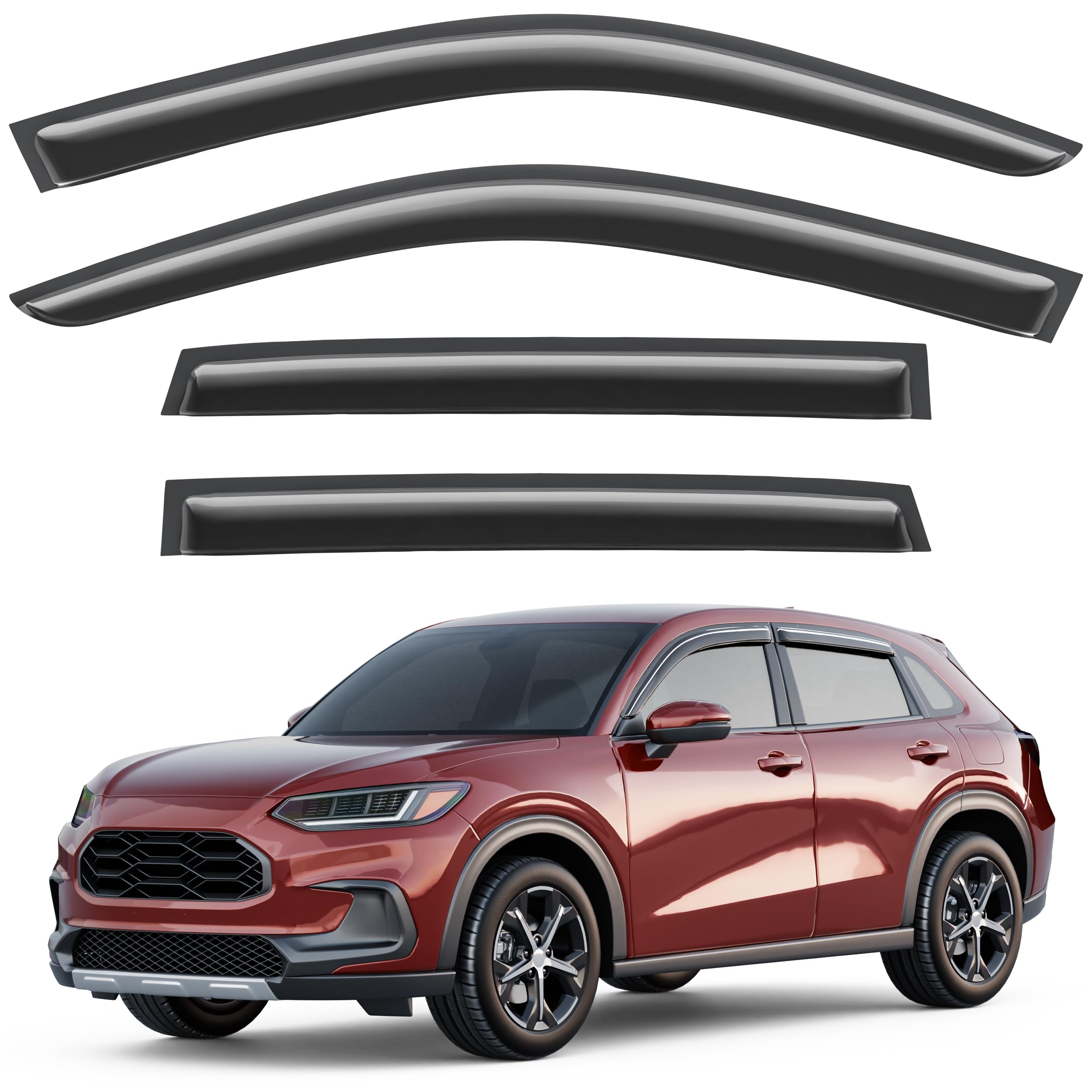 Window Visors Rain Guards for Honda HRV HR-V 2023-2026 LX EX-L - Product Imagery