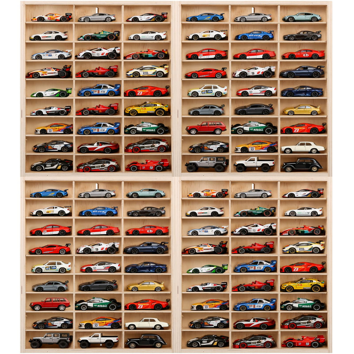 for Hotwheels Wooden Display Case 108 Space 1/64 Scale Toy Car - Product Imagery